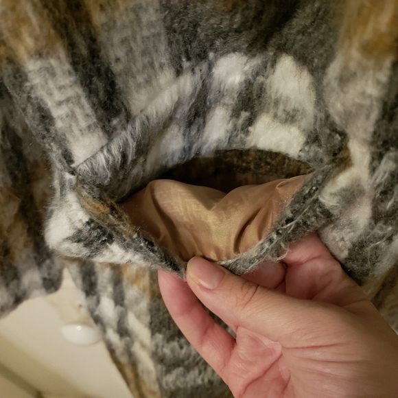 Nine West Faux Wool Zipper Plaid Coat - Picture 5 of 11